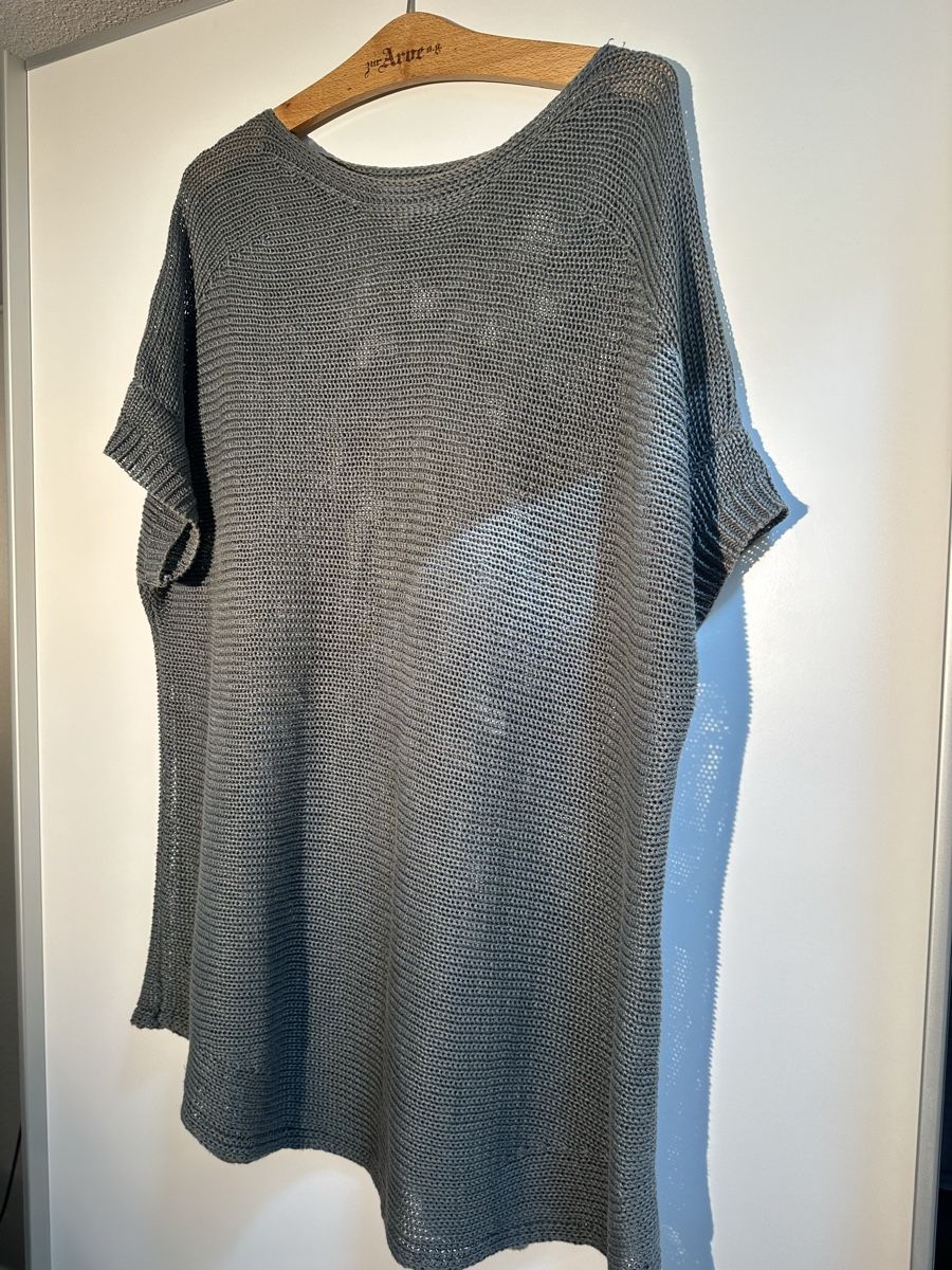 Peter Hahn T-shirt: Peter Hahn Damen-Leinenshirt Grau/Oliv Gr. 48 – Usato da Therwil venduto da jonasiw
